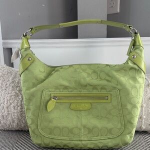 Coach Lime Green Signature Shoulder Bag